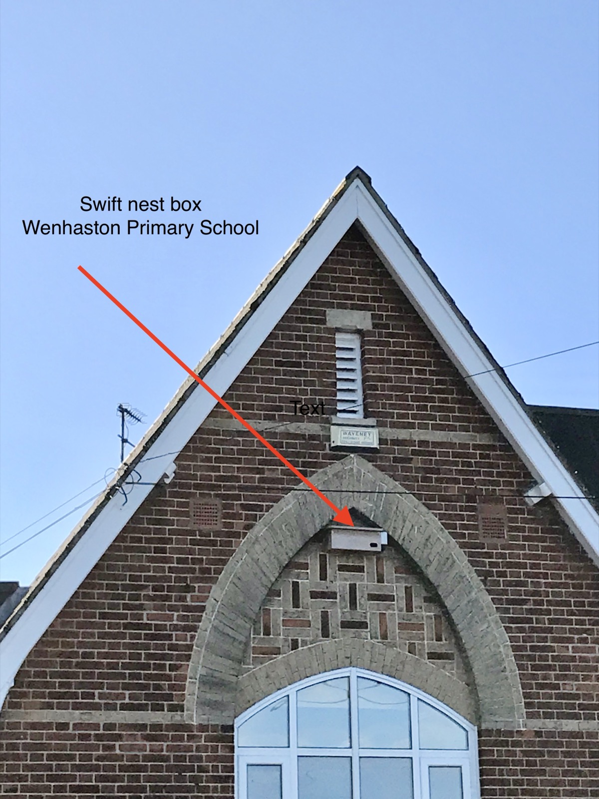 Swift nest box at the school